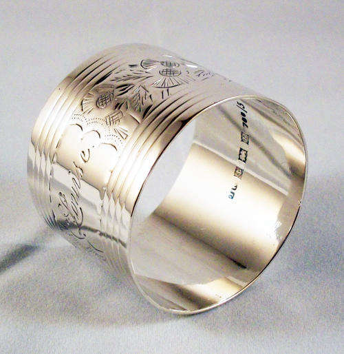 Sterling Silver Napkin Ring With Scottish Thistle Design!!!