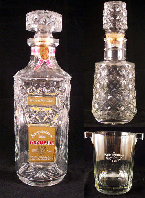 Drambuie Decanter, Gorgeous Glass Decanter and Moet & Chandon Ice Bucket!