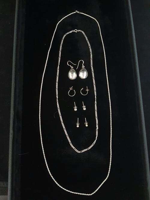 Gorgeous Stamped Sterling Silver Italian Jewelry set