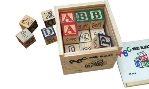 27-Piece Educational Wooden ABC Blocks