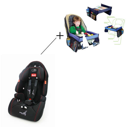 Baby Car Seat and Kids Travel Snack and Play Tray Combo