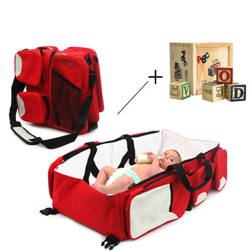 Baby 3-in-1 Carry & Nappy Bag - + ABC Blocks