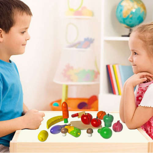 Toy - Wooden Fruit & Veg Cutting Set