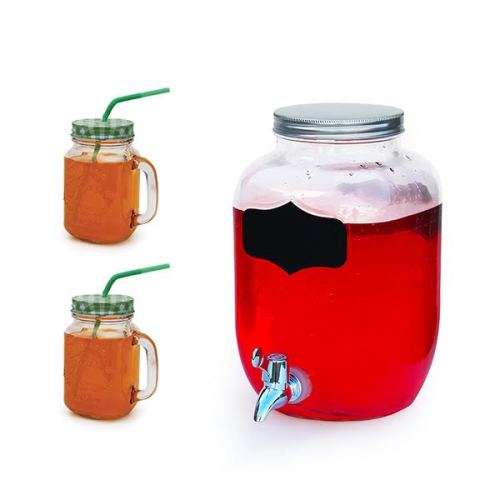 Mason Jars & Beverage Dispenser Combo