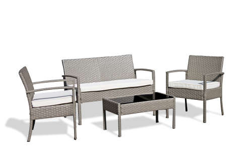 Rattan Miami -  4pc Grey/ Cream