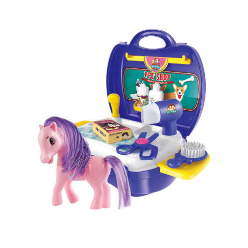 Kids Storage Ottoman & Pretty Pony Salon Suitcase COMBO