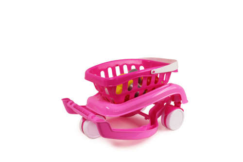 2-in-1 Toy Shopping Cart - Pink/White