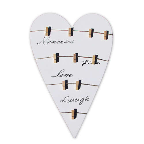 Wood Heart Plaque with Pegs