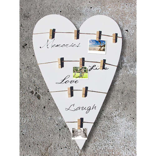 Wood Heart Plaque with Pegs