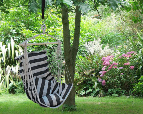 Hammock Chair - Black/White Stripe