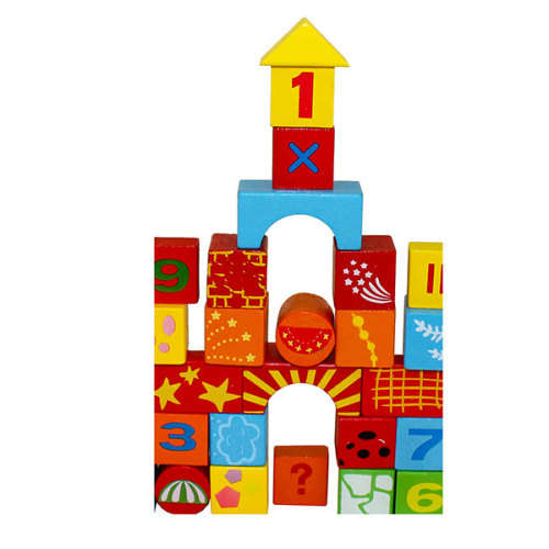 Toy - Wooden Printed Blocks 61Pcs