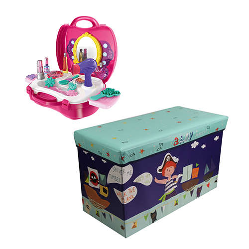 Kids Storage Ottoman & Beauty Suitcase COMBO