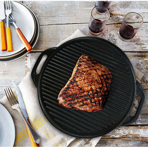 Fine Living Cast Iron BBQ Grill Tray - Round