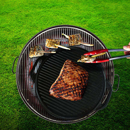 Fine Living Cast Iron BBQ Grill Tray - Round