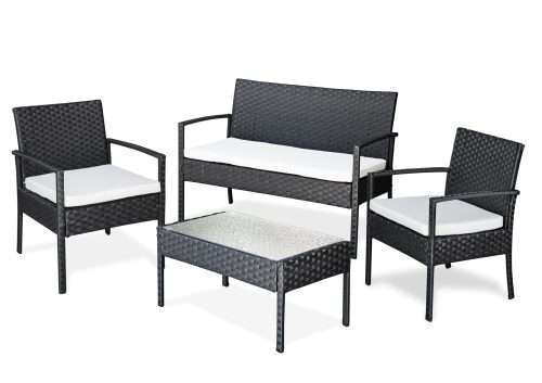 Rattan Miami  - 4pc 2Tone Black - New