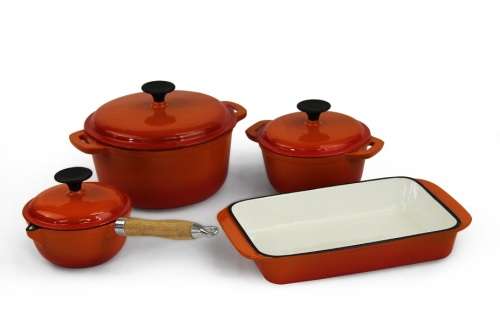 Lifestyle Cast Iron Set 7pc - Orange