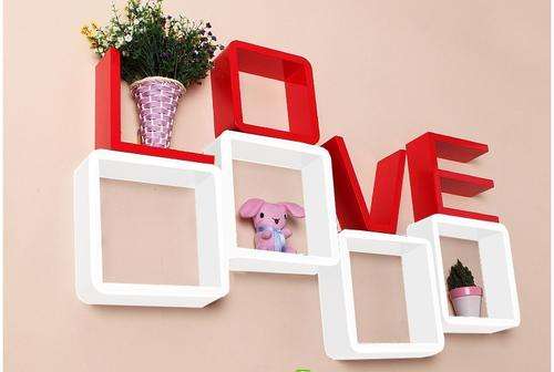 Shelf Set - Wooden Love Red