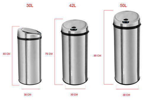 Sensor Dustbin 42ltr Round Stainless