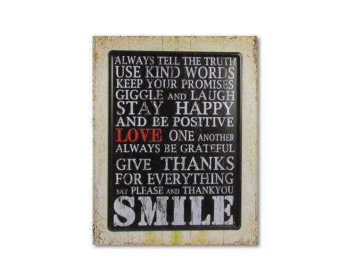 Iron Print Wood Frame- Smile