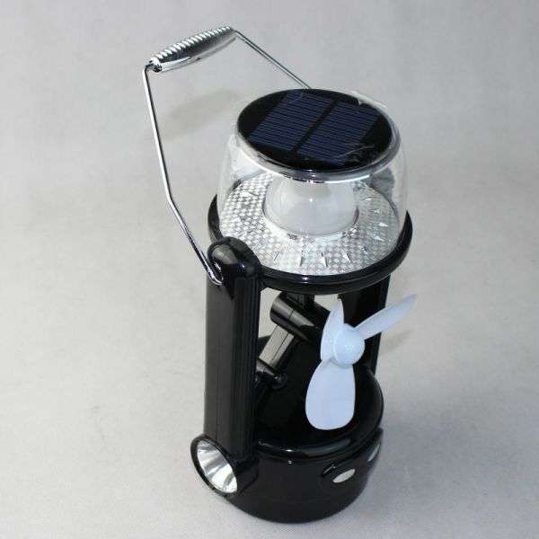 solar light with fan