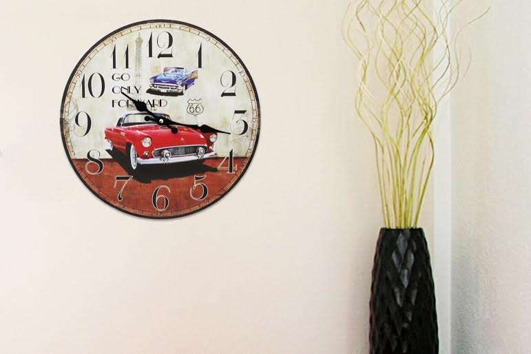 Wall Clock Car Route 66