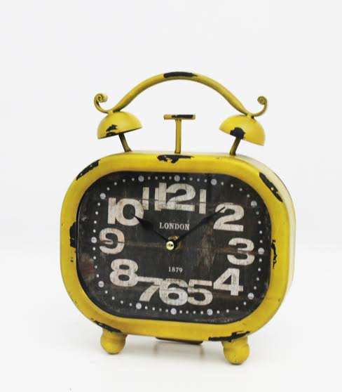 Clock Square Yellow Bell