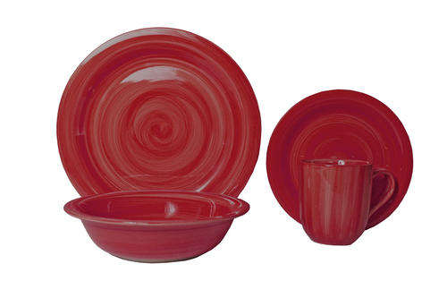 Dinner Service Set - 16 Pieces Burgundy