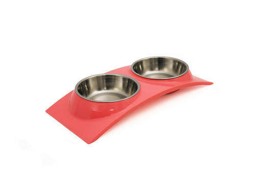 Pet - Retro Duo Feeder Pink
