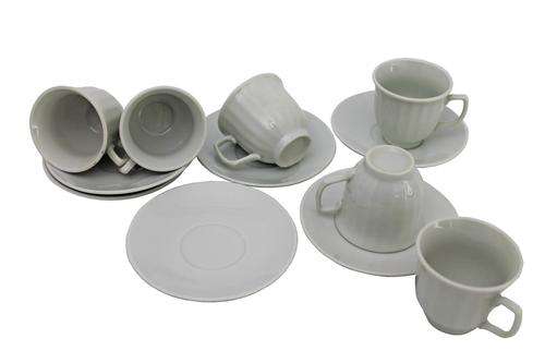 Espresso - Cup and Saucer 6pcs Set White