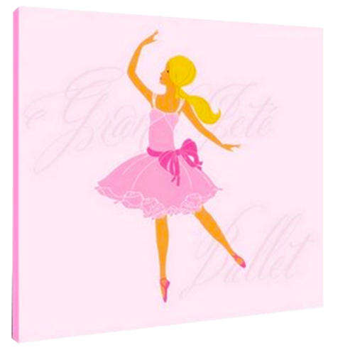 Canvas'Pink Ballerina' 40x40x1.8cm-Setx1