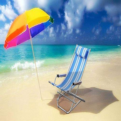 Aluminium Beach Chair - Blue and White