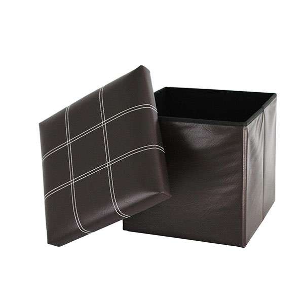 Ottoman - Brown Stitched