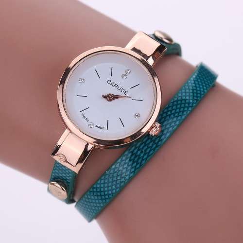 Ladies Leather Stainless Steel Watch