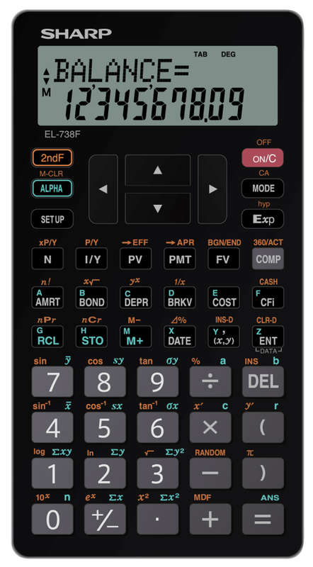 Sharp EL-738 FB -  Advanced Financial Calculator