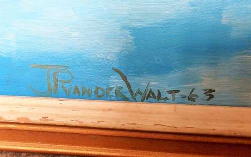 Two Beautiful landscape oil paintings signed and dated by artist J. P van der Walt