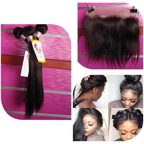 Peruvian 16 inch 3 bundles + 360 closure 12 inch ( lace wig)