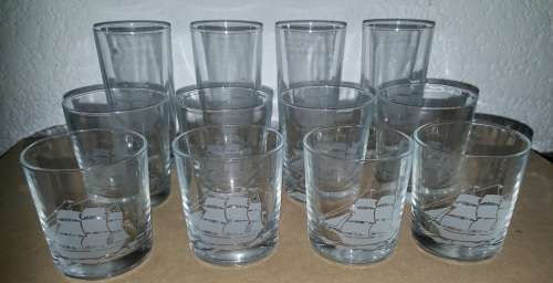 Nautical Themed Ship Engraved Heavy Base 13.5 oz Double Rocks, Old-Fashioned Whiskey Glass