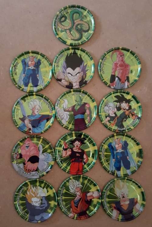 Dragonball Z Green Metal Tazos - Not full Collection (13 Tazos)