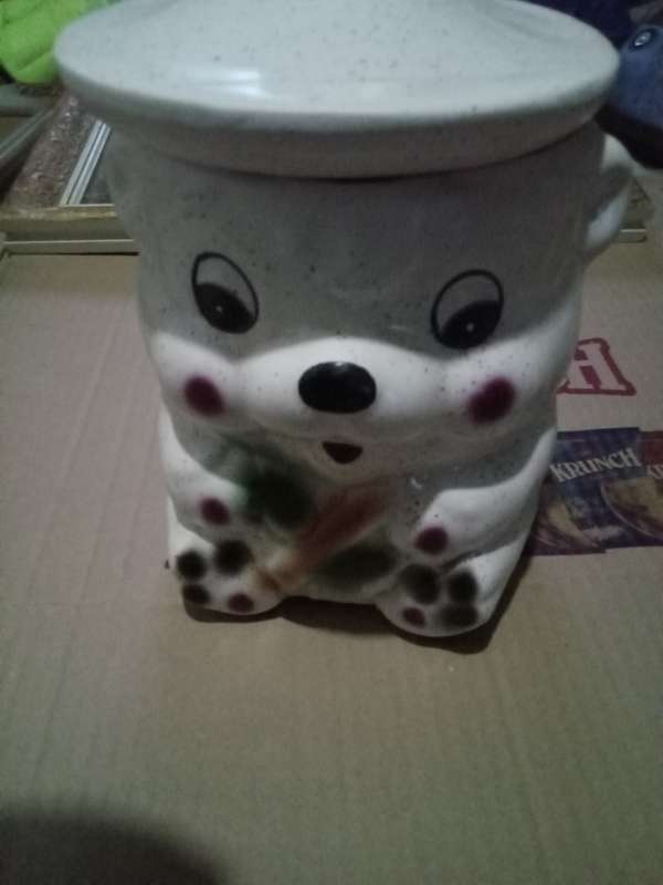 Vintage Porcelain Bear Cookie Jar