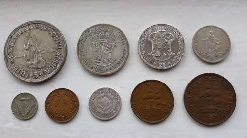 COMPLETE COLLECTION OF 1952 SA UNION COINS - CROWN TO FARTHING!
