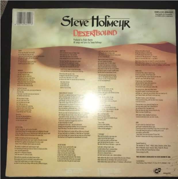 Steve Hofmeyr - Desertbound (LP) Vinyl Record (1st Album) Steve Hofmeyr - Desertbound (LP) Vinyl Re
