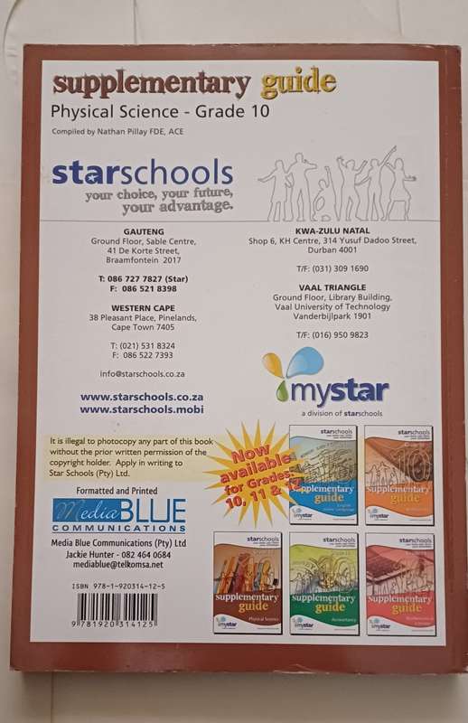 STARSCHOOLS SUPPLEMENTARY GUIDE PHYSICAL SCIENCE GRADE 10