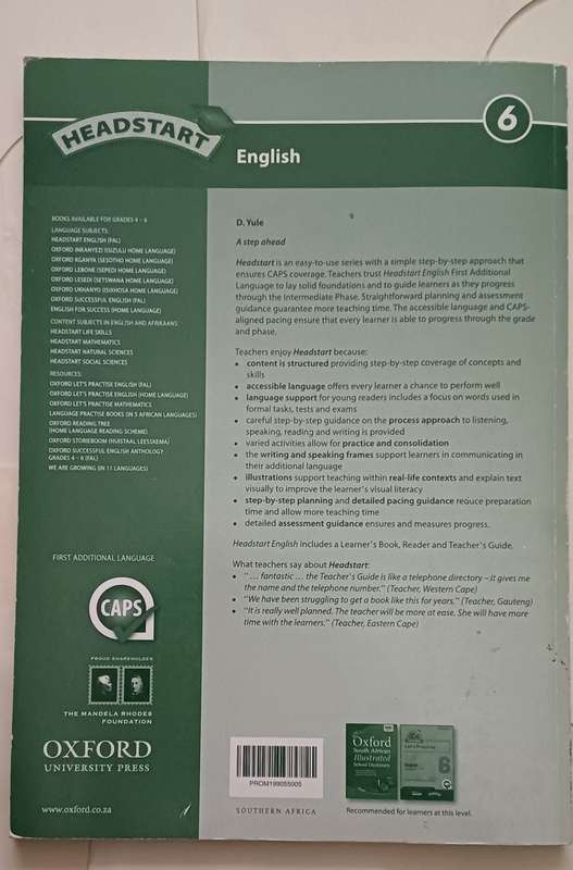OXFORD HEADSTART ENGLISH TEACHER'S GUIDE GRADE 6
