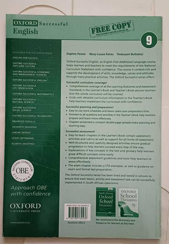 OXFORD SUCCESSFUL ENGLISH TEACHER'S BOOK GRADE 9