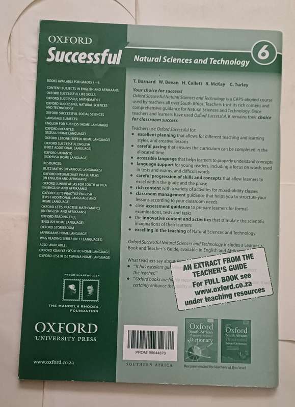 CAPS OXFORD SUCCESSFUL NATURAL SCIENCE AND TECHNOLOGY TEACHER'S GUIDE GRADE 6