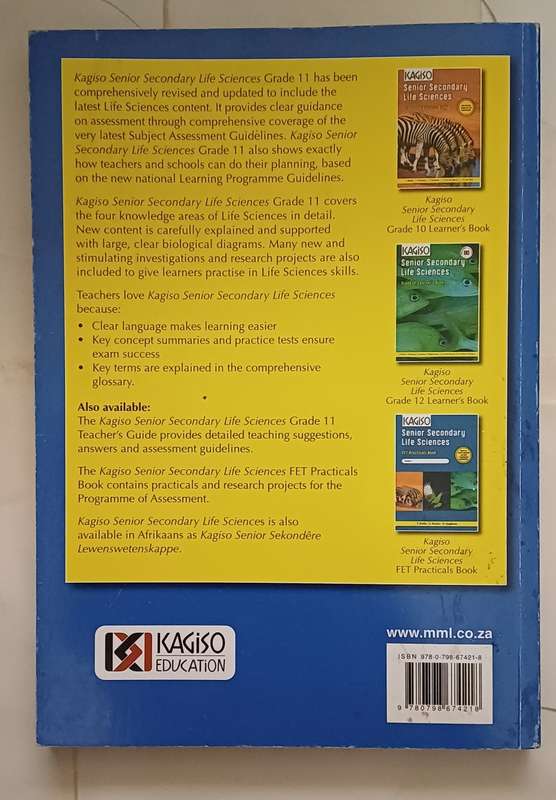 KAGISO SENIOR SECONDARY LIFE SCIENCES GRADE 11 LEARNER'S BOOK