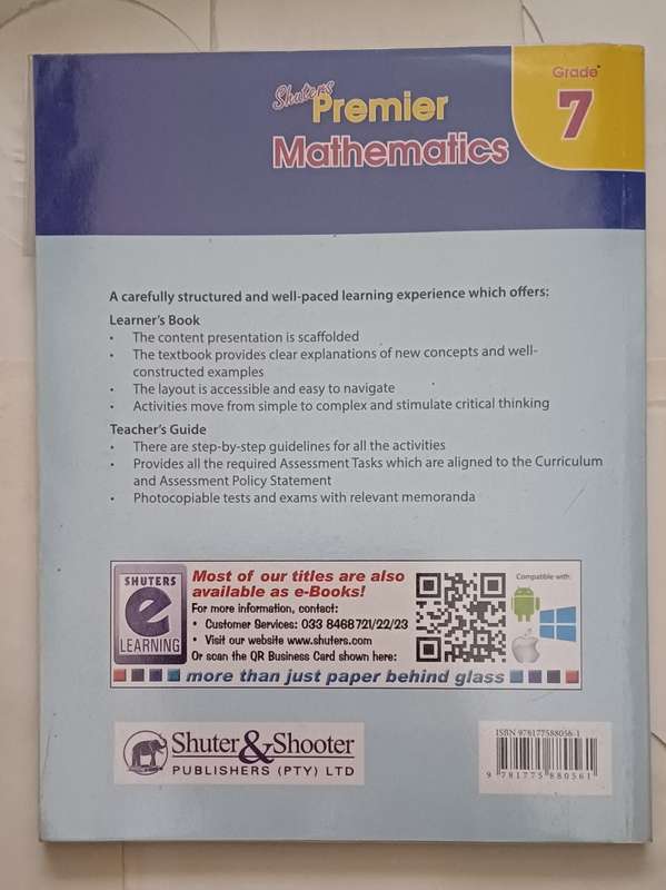 CAPS SHUTERS PREMIER MATHEMATICS LEARNER'S BOOK GRADE 7