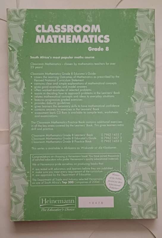 NCS CLASSROOM MATHEMATICS  EDUCATOR'S GUIDE GRADE 8