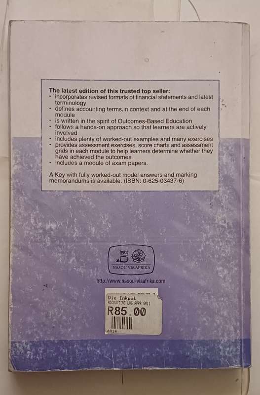 OBE FOR FET ACCOUNTING A LOGICAL APPROACH 2003 EDITION GRADE 11