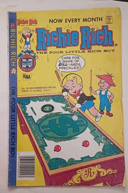 HARVEY COMICS - RICHIE RICH THE POOR LITTLE RICH BOY NO 36